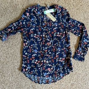 Navy floral tunic